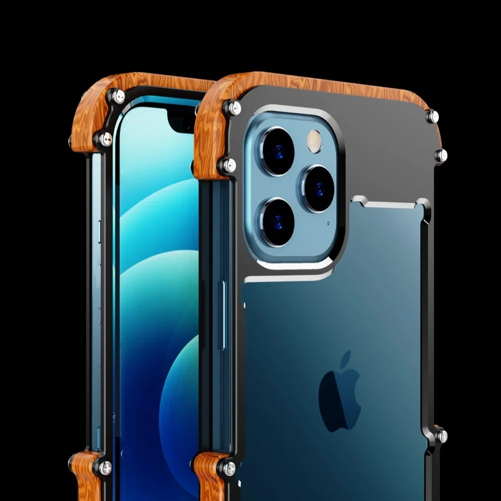iPhone 13 Pro Max Metal Wood Case